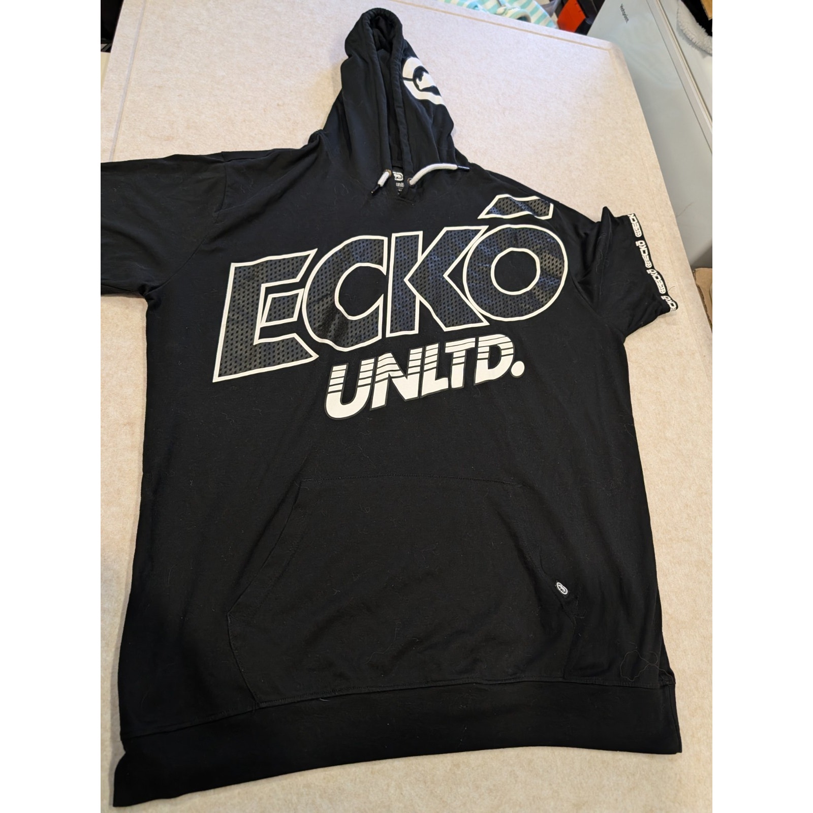 Ecko Unltd Hoodie Short Sleeve Black 2x Y2k Brand